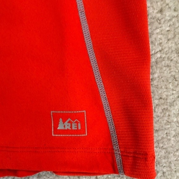 REI Orange-Red Performance 1/4 Zip Long Sleeve Running Hoodie Size XL - Picture 3 of 10